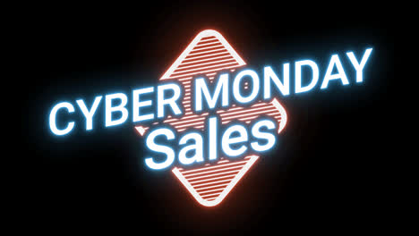 Cyber-Monday-sale-neon-light-glowing-sign-banner-for-promo-video.-Sale-badge.-Special-offer-discount-tags-with-Alpha-Channel.